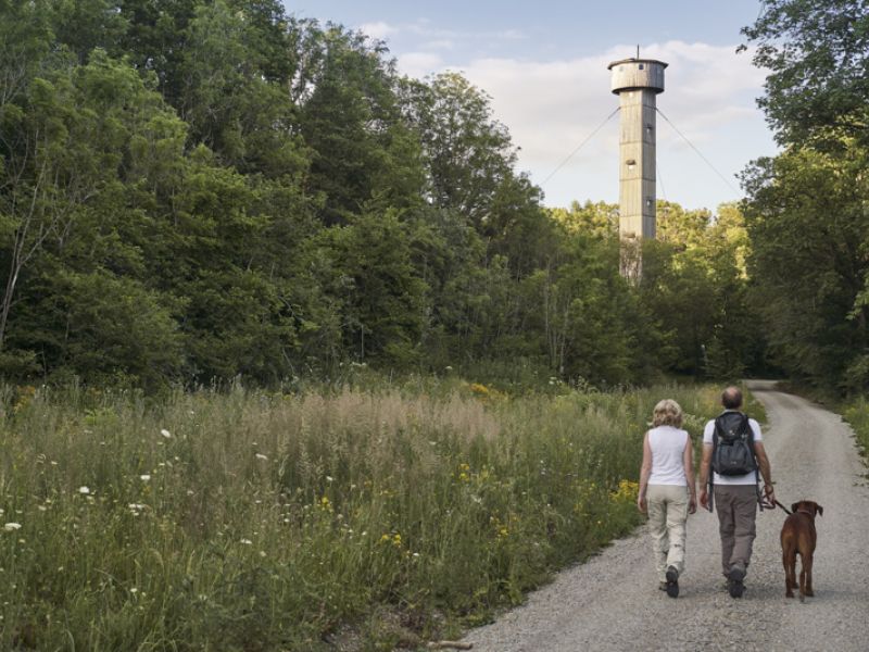 Wanderer auf dem P6 zum Heldrastein